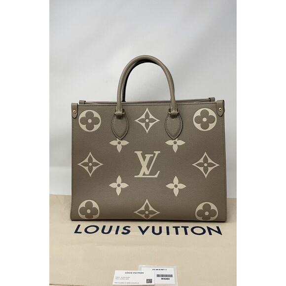 Louis Vuitton OnTheGo Tote MM Gray Turtle dove Empreinte Leather - Picture 4 of 13